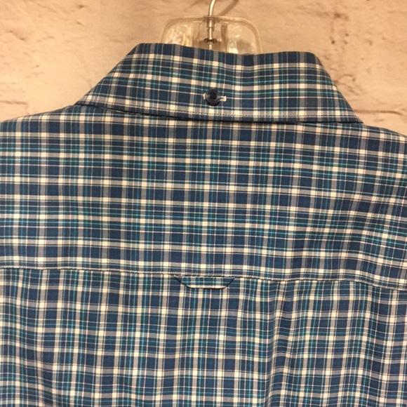 PLAID NORDSTROM Shirt WRINKLE FREE BUTTON DOWN WHITE & BLUE Size L - Picture 6 of 9